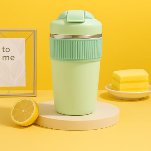 daiDokoro Double Wall Insulated Leak Proof Travel Coffee Tumbler with Inbuilt for Hot/Cold Drinks - (480 ML, Fern Green) - Image 1