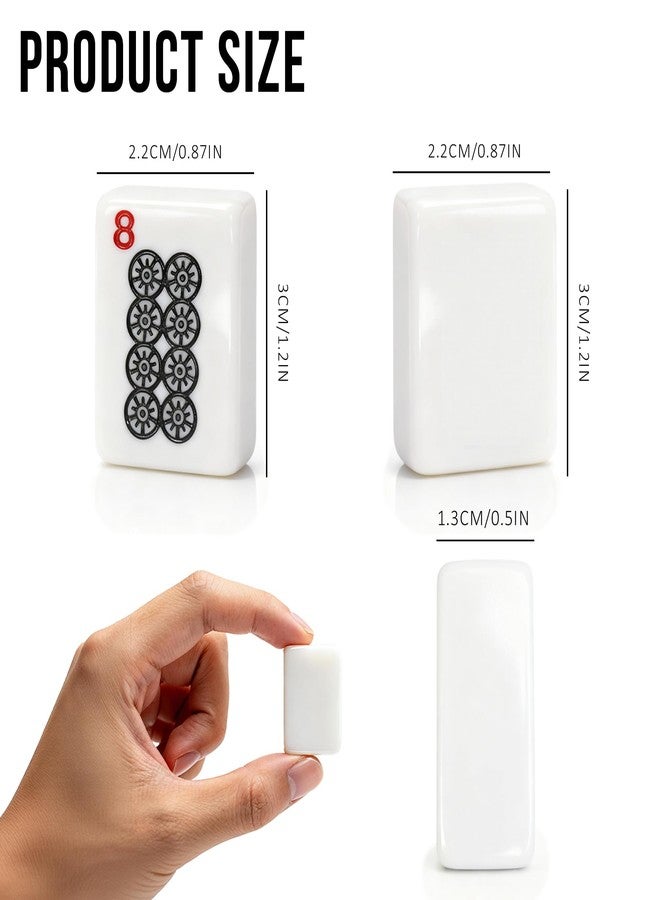 Dolcety American Mahjong Tile Set, 166 White Tiles Mahjong Set,Travel Mahjong Set with Gray Carrying Bag - Image 2