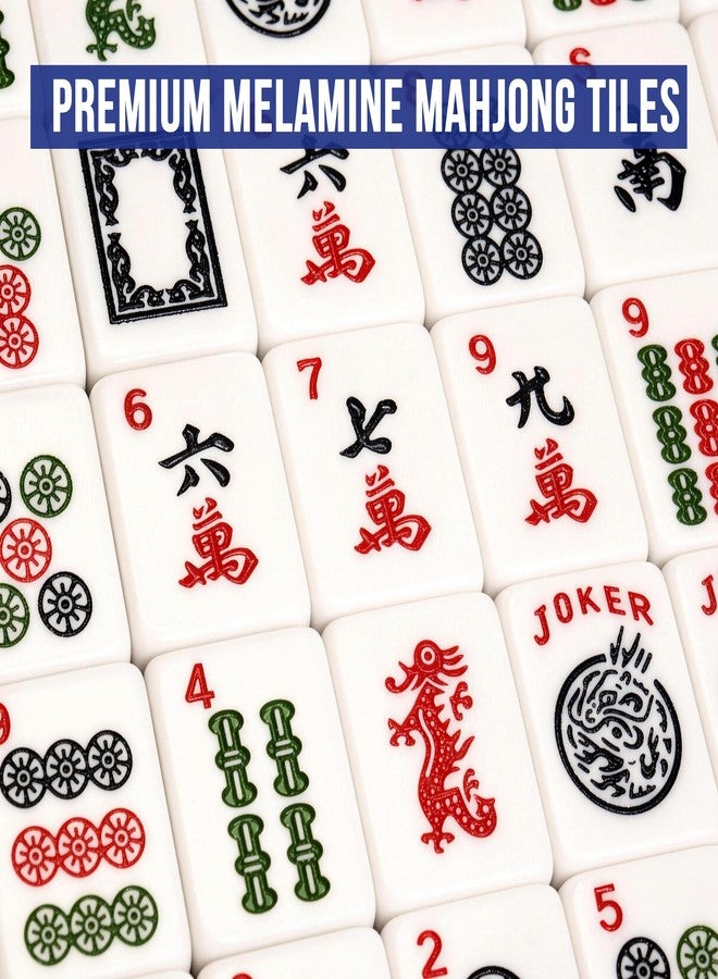 Dolcety American Mahjong Tile Set, 166 White Tiles Mahjong Set,Travel Mahjong Set with Gray Carrying Bag - Image 4