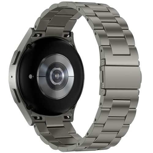 Anlinser No Gap Bands Compatible with Samsung Galaxy Watch 7/6/5/4/FE Band 44mm 40mm/Watch 6 Classic Band 47mm 43mm/Watch 5 Pro 45mm/Watch 4 Classic, 20mm Metal Strap for Women Men, Gray Titanium - Image 2