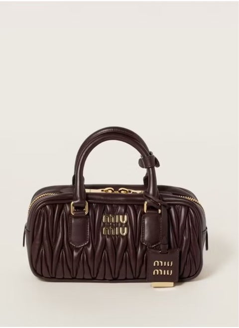 Miu Miu Small Arcadie Top Handle Bag in Matelassé Nappa Leather Crossbody Shoulder