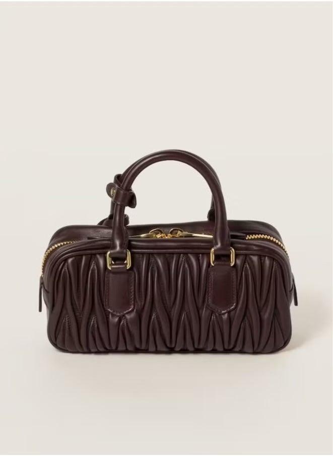 Miu Miu Small Arcadie Top Handle Bag in Matelassé Nappa Leather Crossbody Shoulder