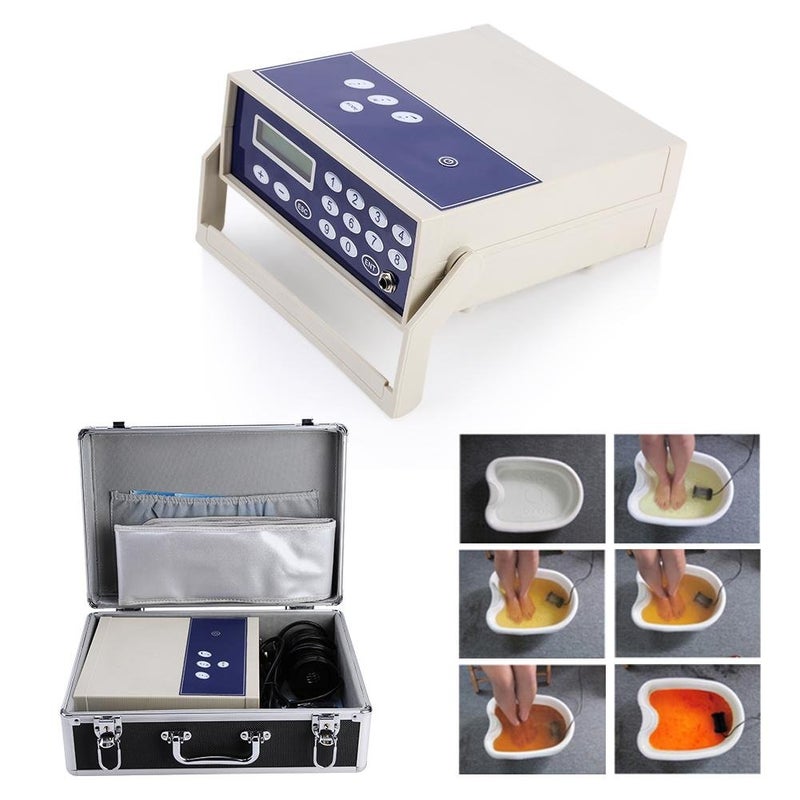 luckyfours Ionic Foot Bath Detox System, Body Ion Array Footbath Spa Cleanse Waist Belt Detoxiation Machine with Travel Case(us plug) - Image 4