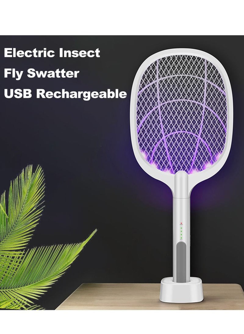 Generic - 2 In1 USB Electric Bug Zapper, Mosquito Killer, Fruit Fly Swatter Zap, Rechargeable Electronic Swatter Pest Control, LED Lighting Lamp, 3 Layer Safety Mesh Safe to Touch - Image 1