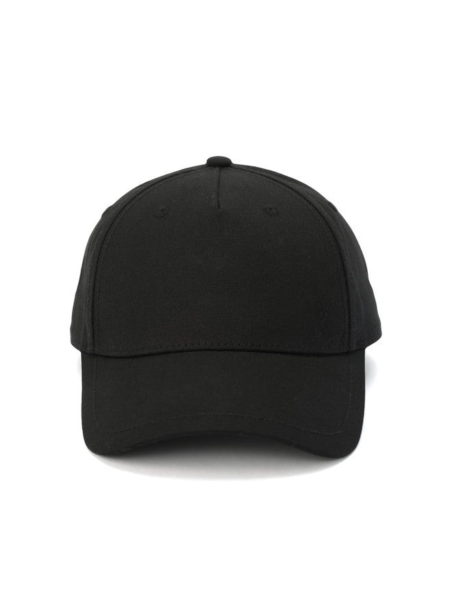 AllSaints Men's Embroidered Ramskull Baseball Cap, Hat with Adjustable Strap, 100% Cotton Black - Image 1