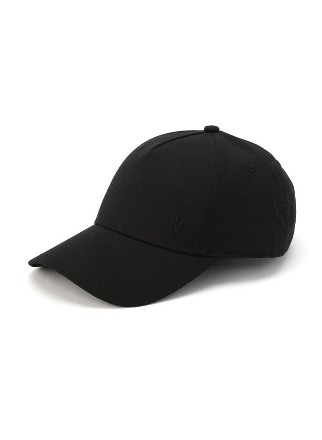 AllSaints Men's Embroidered Ramskull Baseball Cap, Hat with Adjustable Strap, 100% Cotton Black - Image 2