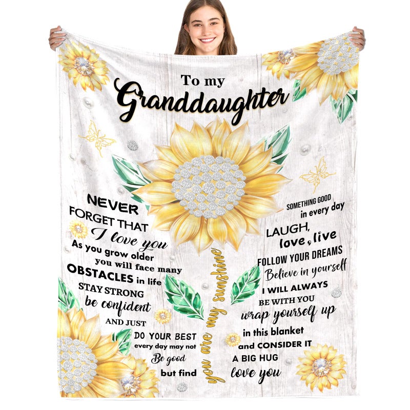 NVDOXSA Christmas Granddaughter Blanket Gift Granddaughter Gift from Grandma GrandpaGift for Granddaughter Birthday Idea 50  60inches Soft Throw Blanket Gift for Granddaughter