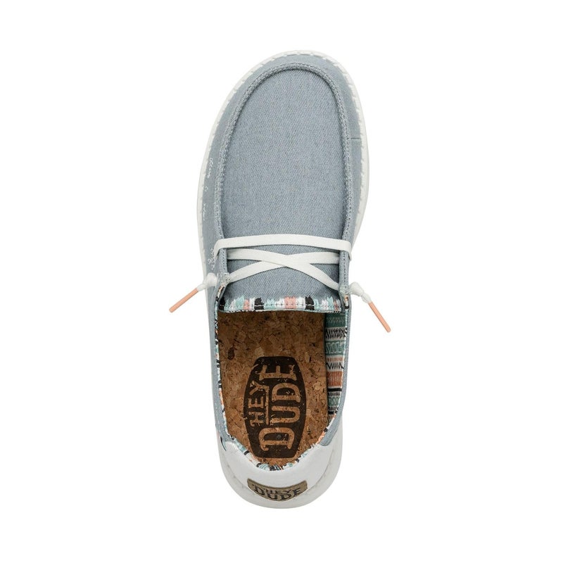 Hey Dude Women's Wendy Boho Light Denim Size 7 | Women’s Shoes | Women’s Lace Up Loafers | Comfortable & Light-Weight - Image 2
