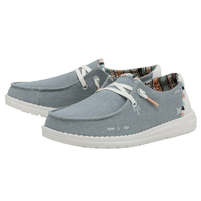 Hey Dude Women's Wendy Boho Light Denim Size 7 | Women’s Shoes | Women’s Lace Up Loafers | Comfortable & Light-Weight - Image 4
