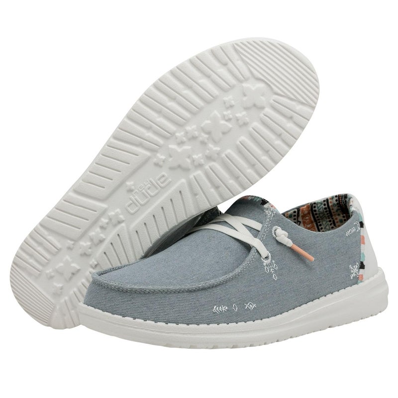 Hey Dude Women's Wendy Boho Light Denim Size 7 | Women’s Shoes | Women’s Lace Up Loafers | Comfortable & Light-Weight - Image 3