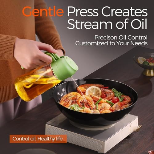 DUKAAN Oil Spray Bottle for Cooking, Premium Glass 2 in 1 Oil Dispenser for Kitchen, Food Grade Oil Sprayer Containers with Nozzle, Oil Bottle for Air Fryer, Roasting and Frying 500 ML (Multicolour) - Image 4
