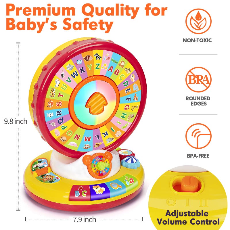 Duchong Learning Toy for 1 2 3 Year Old Boys Girls, Spin and Sing Alphabet Musical Toys with Light and Animal Sounds, Interactive Games for Toddlers 12-18 Months, Christmas Birthday Gifts for Baby Ages 1-3 - Image 4