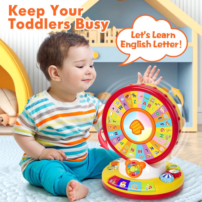 Duchong Learning Toy for 1 2 3 Year Old Boys Girls, Spin and Sing Alphabet Musical Toys with Light and Animal Sounds, Interactive Games for Toddlers 12-18 Months, Christmas Birthday Gifts for Baby Ages 1-3 - Image 5