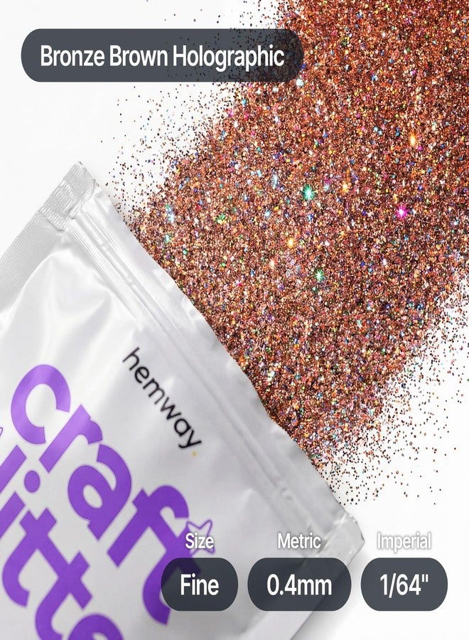 Hemway Craft Glitter Bronze Brown Holographic 100g Fine Glitter for Crafts, Resin, Epoxy, Tumbler, Art, Candle, Decorations, Crafting Supplies - Image 4