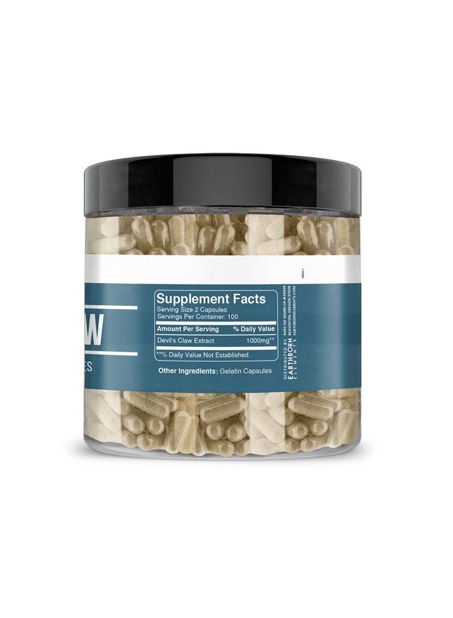 earthborn elements مستخلص مخلب الشيطان 200 كبسولة، نقي وغير مخفف، بدون إضافات - Image 3