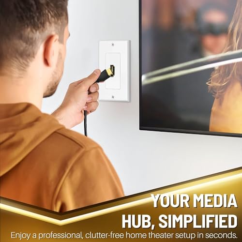 MX وحدة موصل HDMI إلى HDMI للجدار 45×45 مم أنثى إلى أنثى، متوافقة مع لوحات المقابس المعيارية في المملكة المتحدة وأوروبا، منفذ HDMI جاهز بدقة 4K للتلفاز، جهاز العرض، المنزل والمكتب - Image 4