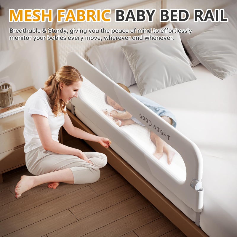 strenkitech Foldable Toddler Bed Rails - Kids Guard Bumper for Crib Safe Bed Side Rail for Twin Queen King Full Size Bedsï¼ˆ48inchï¼‰ - Image 3