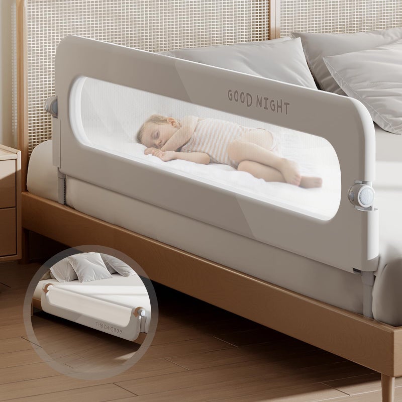 strenkitech Foldable Toddler Bed Rails - Kids Guard Bumper for Crib Safe Bed Side Rail for Twin Queen King Full Size Bedsï¼ˆ48inchï¼‰ - Image 1