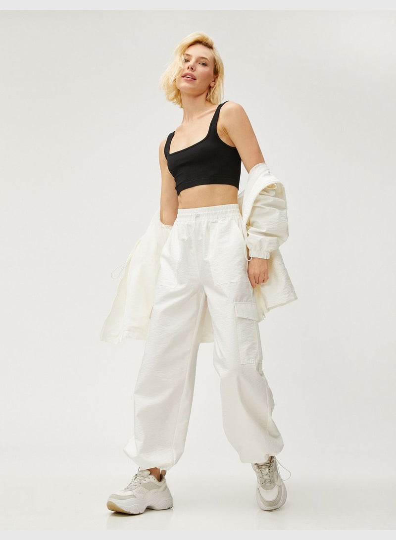 KOTON Parachute Cargo Trousers Pocket Elastic Waist - Image 1