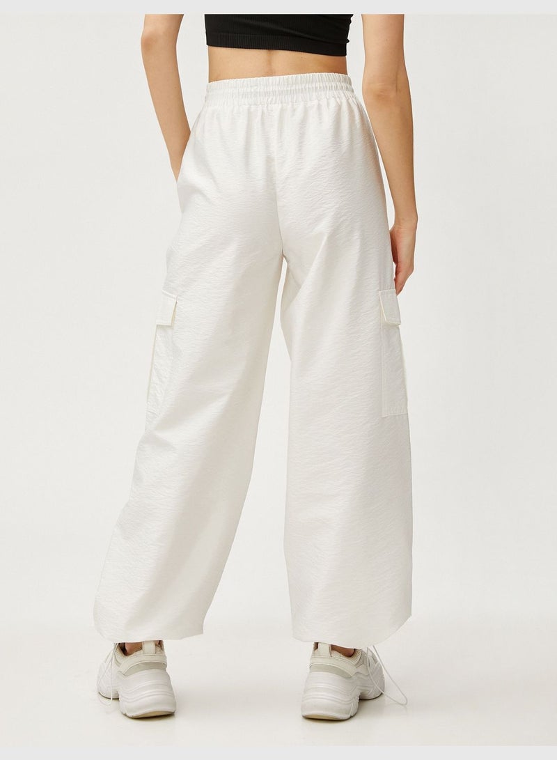 KOTON Parachute Cargo Trousers Pocket Elastic Waist - Image 4