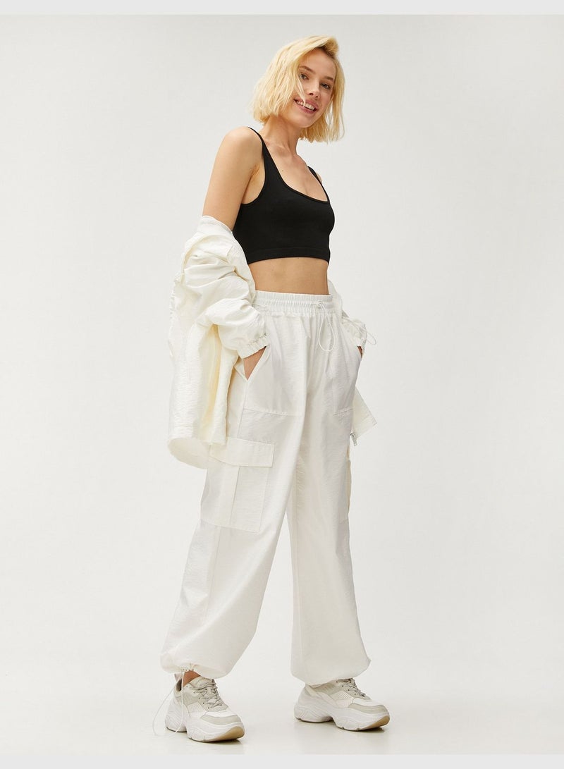 KOTON Parachute Cargo Trousers Pocket Elastic Waist - Image 2