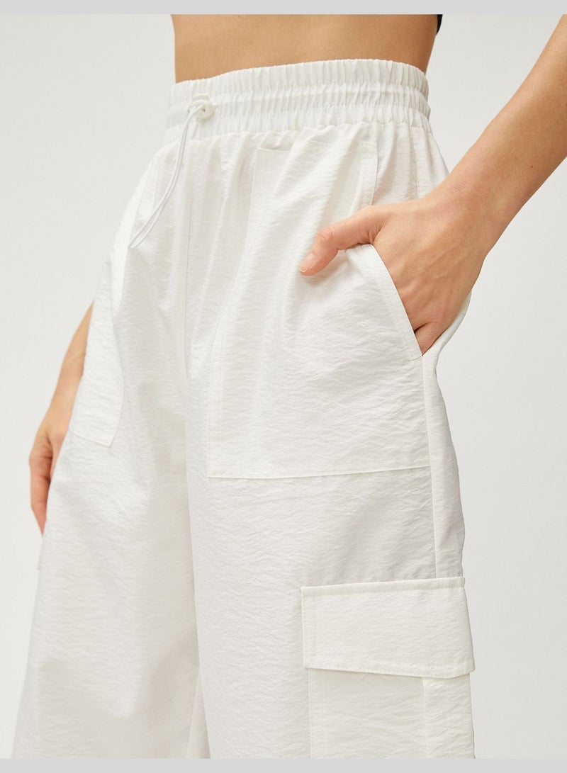 KOTON Parachute Cargo Trousers Pocket Elastic Waist - Image 5