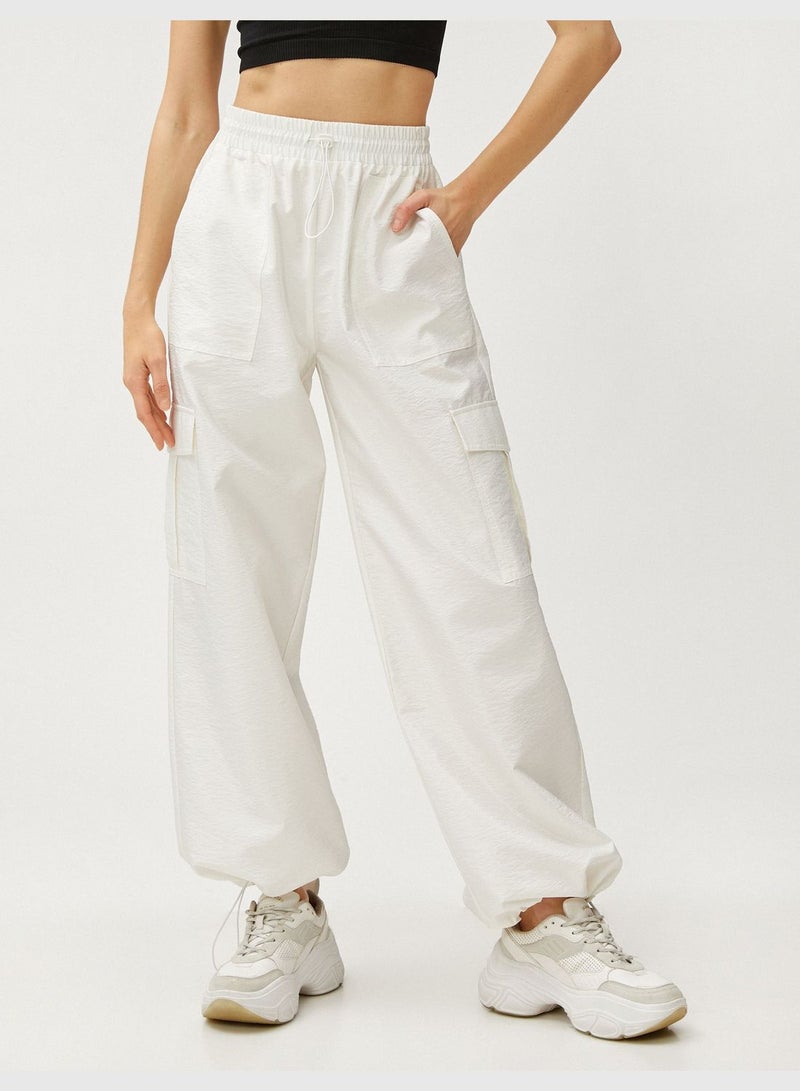 KOTON Parachute Cargo Trousers Pocket Elastic Waist - Image 3