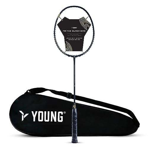 Young Black Bird P11 (30T Top Grade Japanese Graphite, 32LBS) Power-Speed Frame, Head Heavy Performance Grade Badminton Racket with Full Cover - Image 1