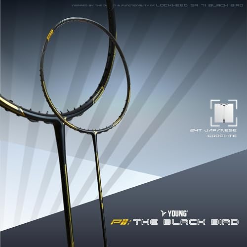 Young Black Bird P11 (30T Top Grade Japanese Graphite, 32LBS) Power-Speed Frame, Head Heavy Performance Grade Badminton Racket with Full Cover - Image 3
