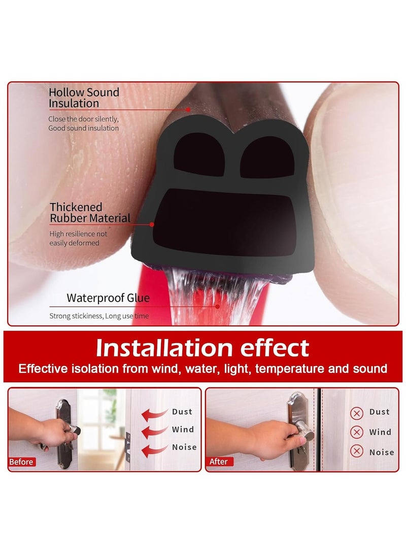 رات سو غلاف جوي قطاع سدادة الباب 6M النسخة المطورة الباب الأسود المطاط سدادة الطقس قطاع المطاط اللاصق عزل الباب الطقس قطاع صوت الباب شرائط إطار الباب - Image 5