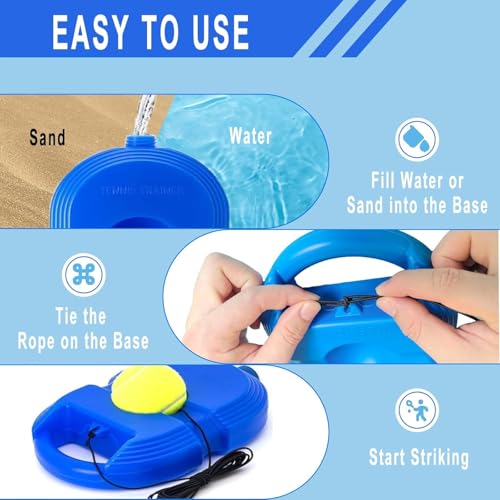 AMIFIT Kids Tennis Trainer Rebound Kit with String Ball, Portable Solo Tennis Training Tool, Tennis Rebounder for Beginners and Junior Players (Tennis Trainer Standard) - Image 4