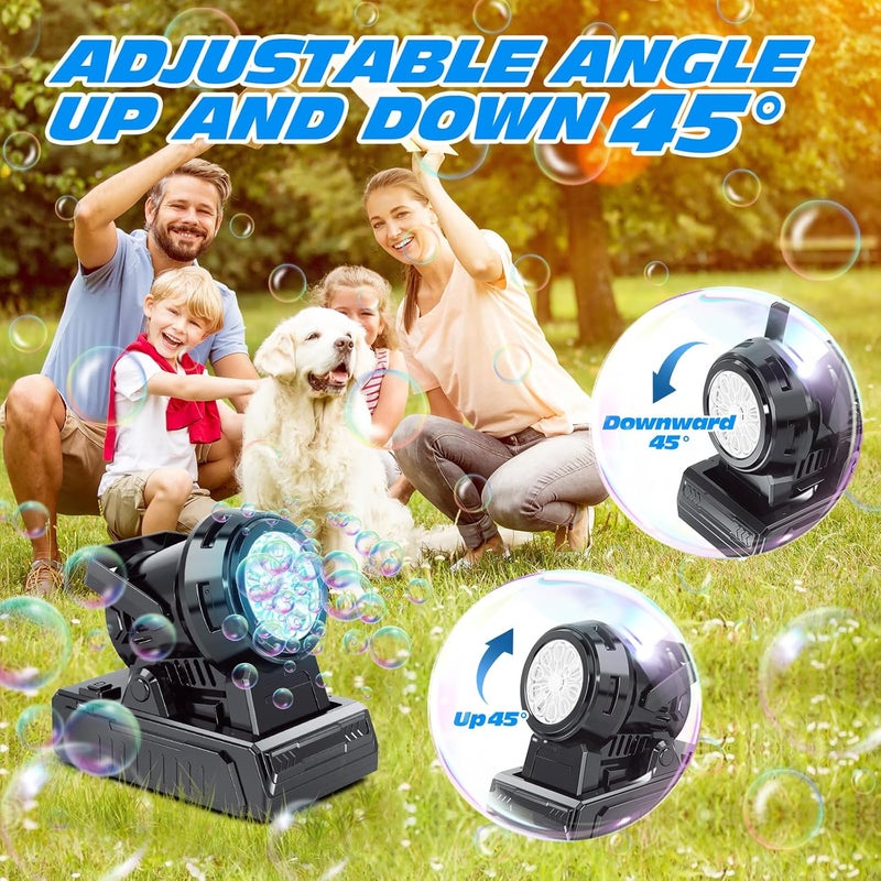 Tecnock Plug in Automatic Bubble Machine 3 Charging Methods Leak Proof Bubble Blower 20000+ Big Bubbles Per Min Portable 10 Holes Bubbles Maker for Outdoor Wedding Birthday Party - Image 4