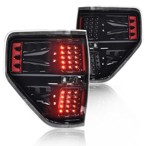 GPLUS G-PLUS LED Rear Tail Lights Compatible with Ford F150 2009-2014 Clear Lens Black Housing Left Driver & Right Passenger Tail lights Rear Brake Lamps Assembly Luces Traseras Faros Traseros - Image 1