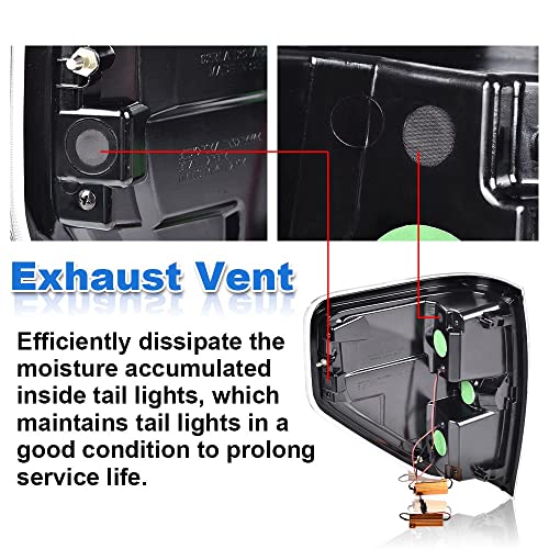 GPLUS G-PLUS LED Rear Tail Lights Compatible with Ford F150 2009-2014 Clear Lens Black Housing Left Driver & Right Passenger Tail lights Rear Brake Lamps Assembly Luces Traseras Faros Traseros - Image 5