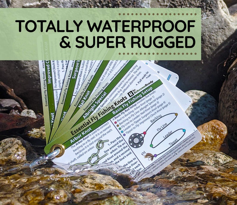 ReferenceReady Fly Fishing Knot Cards - Waterproof Guide to 14 Essential Fly Fishing Knots - Includes Mini Carabiner - Image 3