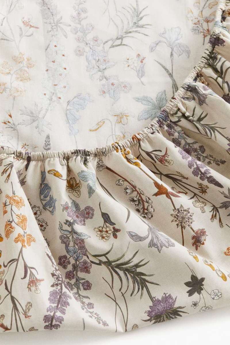 اتش اند ام شرشف بحواف مطاطية من القطن المنقوش