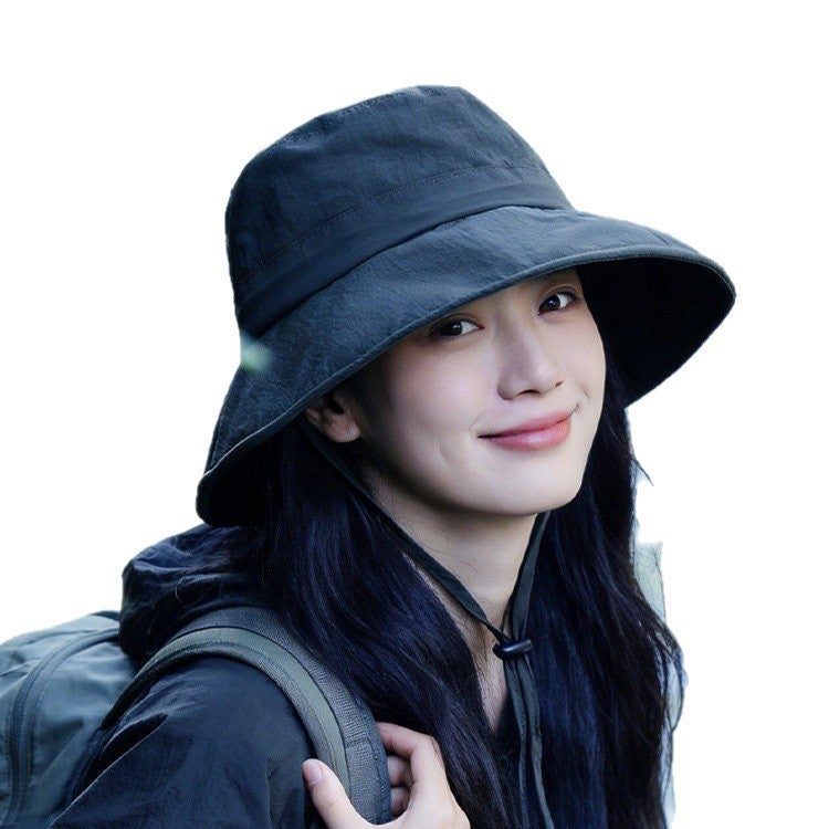 Women's Outdoor Fisherman Hat Sun Protection Bucket Hat with Adjustable Drawstring - Image 5