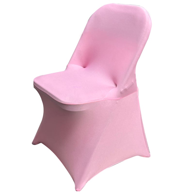 HAINARverS Folding Chair Covers for Wedding 10pcs Stretch Spandex Washable Fabric Chair Cover Decoration Chair Cover for Wedding Party Banquet Birthday Conference EventPink 10 PCS