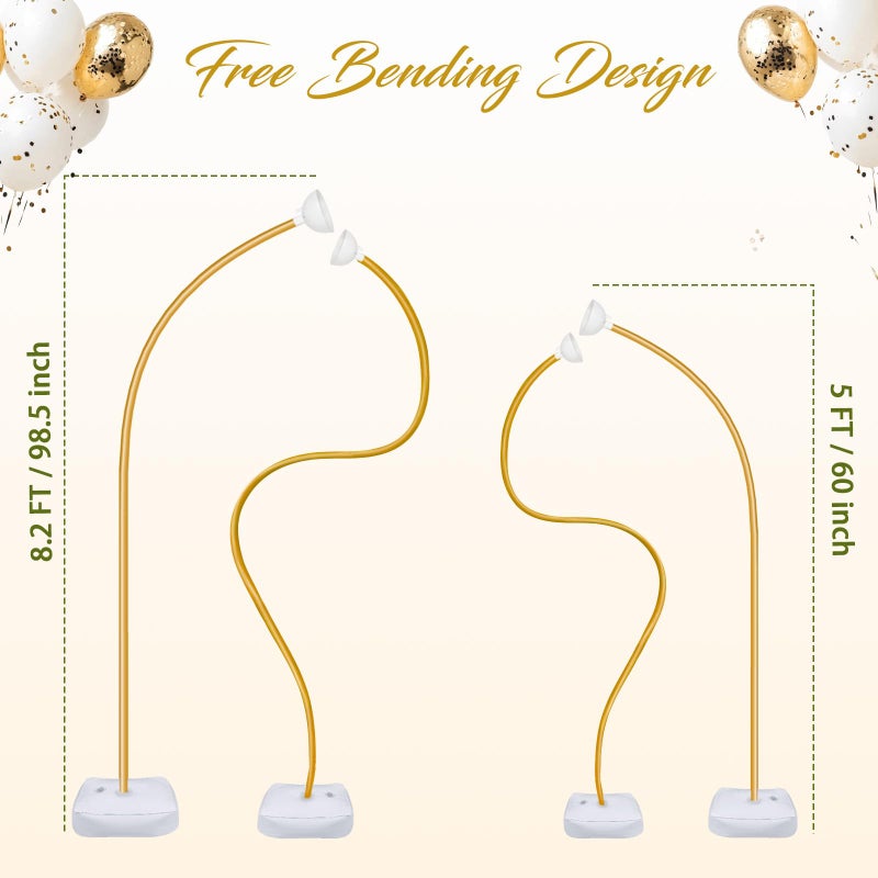 CYAOOI Balloon Arch Kit with Balloon Pump Electric, 8.2FT & 5FT Half Arch Free Bending Gold Balloon Stand Kit, Floor Column Backdrop Frame Balloons Stands for Wedding Baby Shower Birthday Party Decor - Image 3