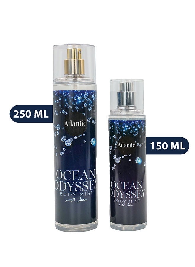 Atlantic Ocean Odyssey Body Mists Long Lasting Body Spray Pack of 2 Body Mist 250ml & 150ml