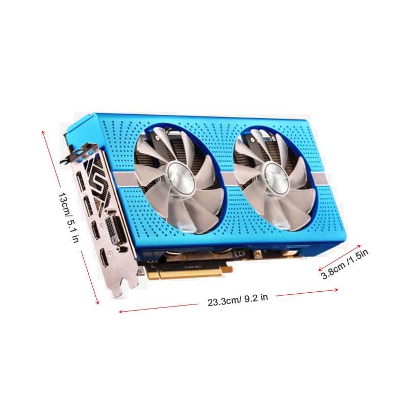 بطاقة رسومات لأجهزة الألعاب، ذاكرة فيديو GDDR5 سعة 8 جيجابايت، شريحة AMD Radeon RX580 عالية الأداء - عرض ناقل 256 بت، واجهة PCI-E 3.0 لاتصال سلس باللوحة الأم - Image 2