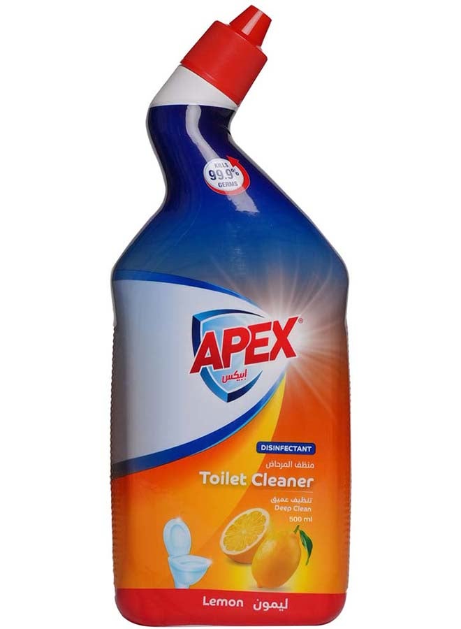 APEX منظف المرحاض أبكس بالليمون 500 مل مطهر لتنظيف عميق للمرحاض يزيل البقع الصعبة برائحة الحمضيات المنعشة 500 مل - Image 1