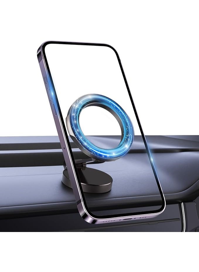 حامل موبايل مغناطيسي للسيارة، مغناطيس قوي مطوّر متوافق مع MagSafe، قاعدة قابلة للطي للتثبيت على التابلوه لاستخدام Hands-Free، متوافق مع آيفون 14/13/12 بجميع الإصدارات (داكن) - Image 1