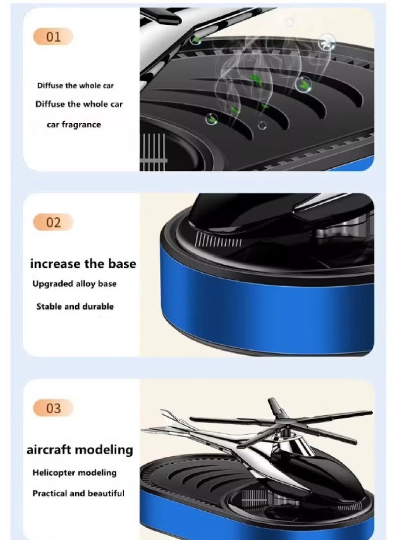 JAJEEK Car Air Freshener Mini Helicopter Rotating Solar Airplane Car Freshener – Eco-Friendly Solar-Powered Air Freshener, Stylish and Fun Design for Cars, Homes, and Offices, Freshens Air While Rotating - Image 2
