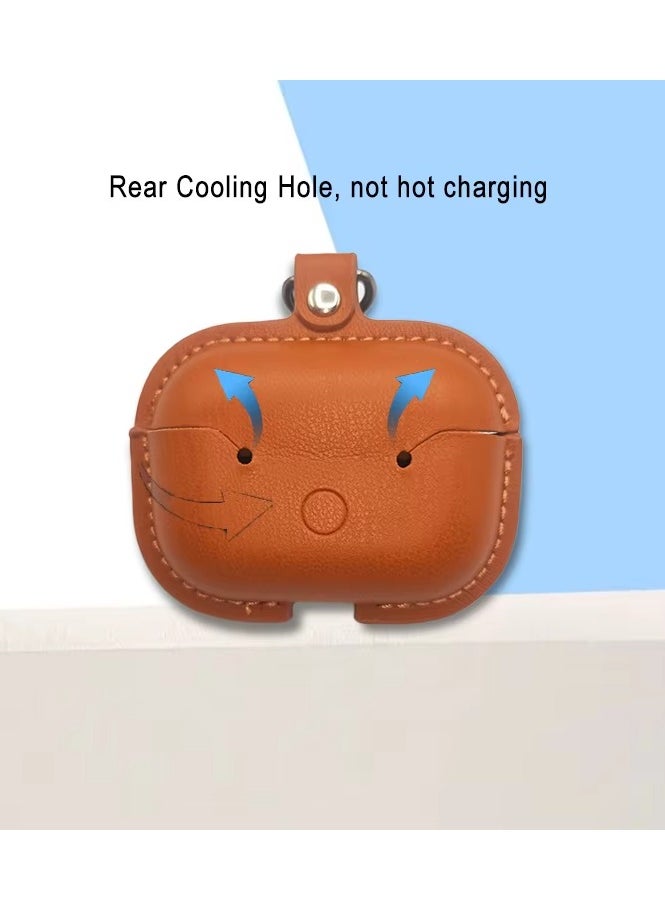 TWEGGON - Airpods 3 Case, Luxury Leather Case Compatible with Apple Airpods 3 Brown - Image 1