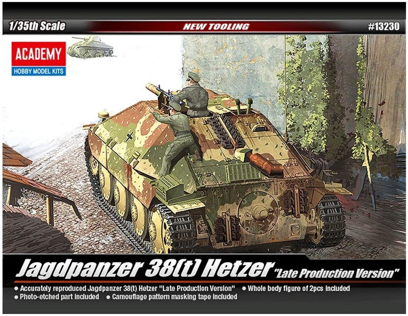 Academy Jagdpanzer 38(t) Hetzer Late Version Military Land Vehicle Model Building Kit - Image 1