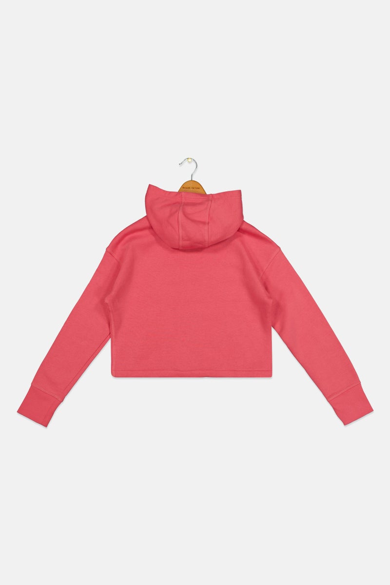 Nike Kids Girl Long Sleeve Hooded Outdoor Hoodies, Dusty Pink - Image 3