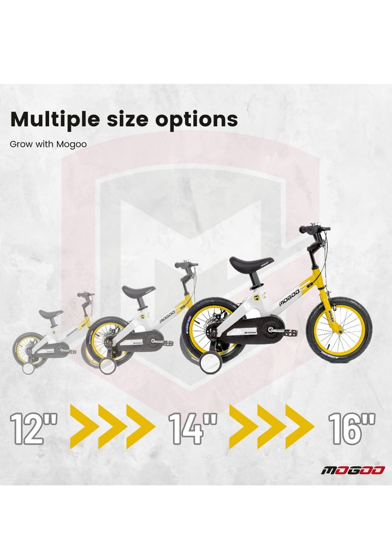 MOGOO Spark 14-Inch Kids Magnesium Bike | 14-Inch Wheel Size | Adjustable Seat | Yellow/White Color - Image 5