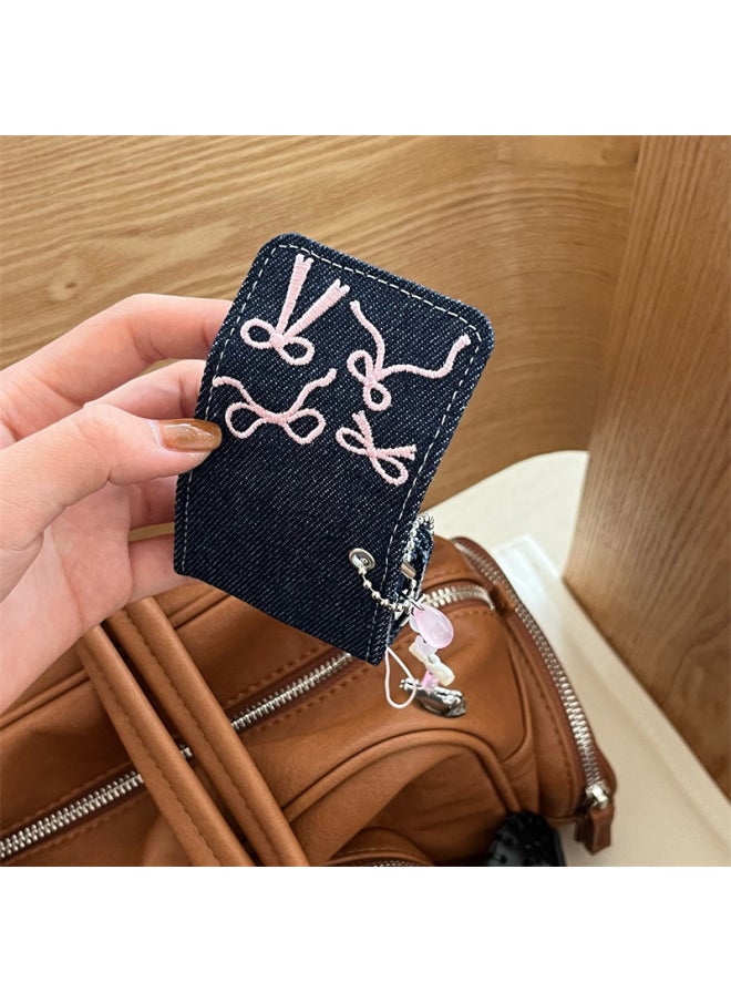 Generic - Powder Bow Denim For Apple AirPods3 Generation Protective Case Pro2 Generation Earphone Case 2022 Wireless 4-Color:Denim Headphone Bag-multiple Pink Bow Single Shell-Applicable Models:Universal For Airpods Pro/pro2 - Image 1