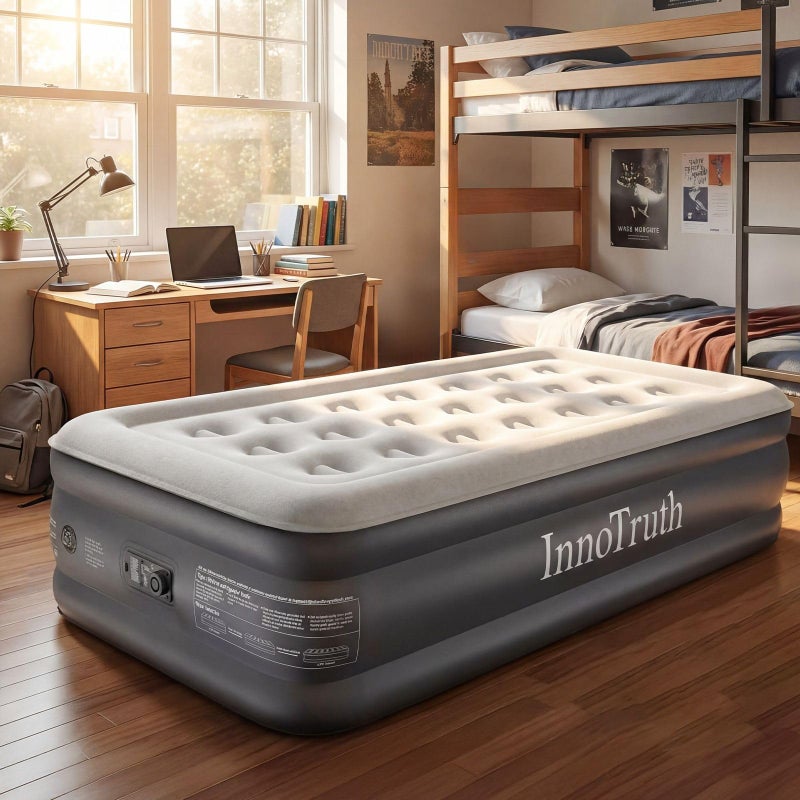 InnoTruth Twin Air Mattress with Built in Pump, Famiy Choice Award Winner, Inflatable Blow up Mattress, 18" Raised Colchones Inflables Air Bed, Ideal for Home and Outdoor, 300lb Weight Capacity - Image 1